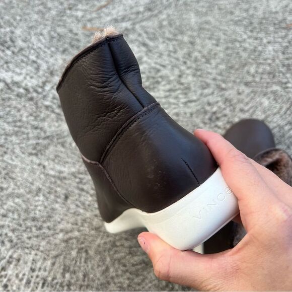 Vince Adora Napa Leather Shearling Sneaker Boots size 6 Brown NWT - Picture 5 of 7